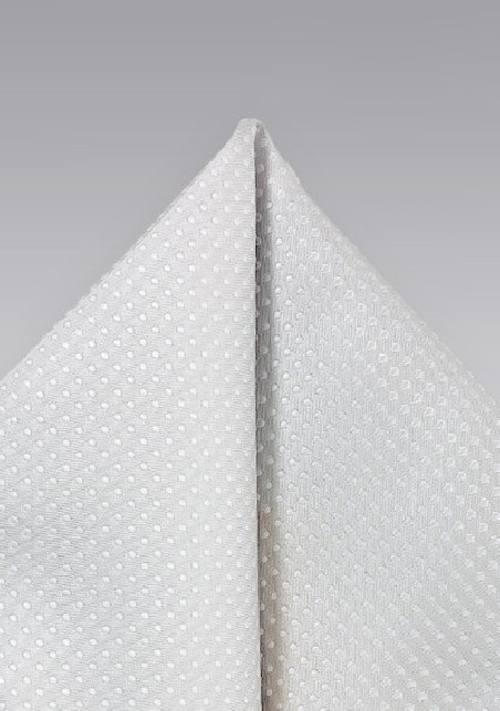 Monochromatic White Dotted Pocket Square