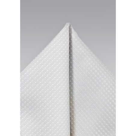 Monochromatic White Dotted Pocket Square