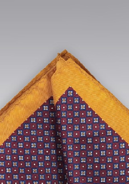 Elegant Silk Floral Print Pocket Square