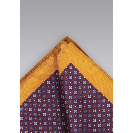 Elegant Silk Floral Print Pocket Square