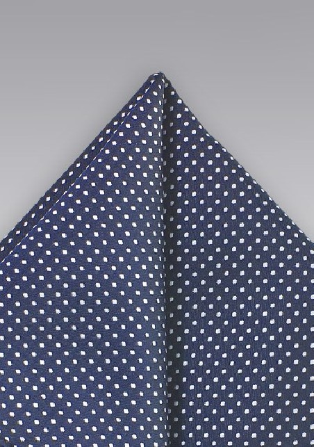 Navy Blue Pin Dot Pocket Square