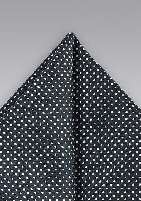 Black and Silver Pocket Square