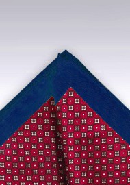 Cherry Red and Blue Pocket Square