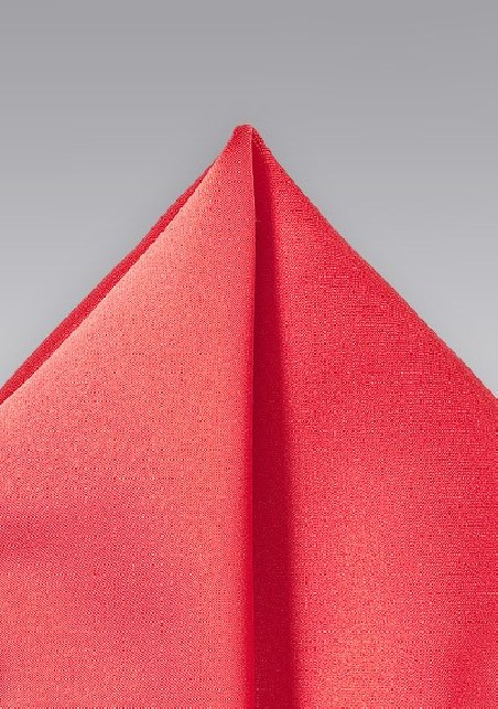 Neon Coral Colored Pocket Square
