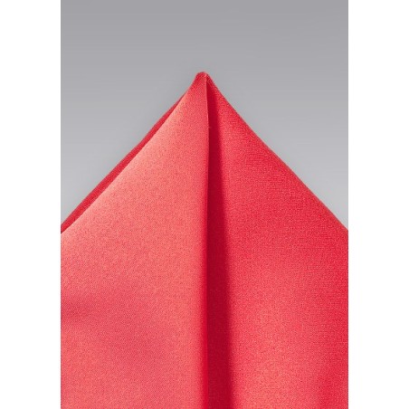 Neon Coral Colored Pocket Square
