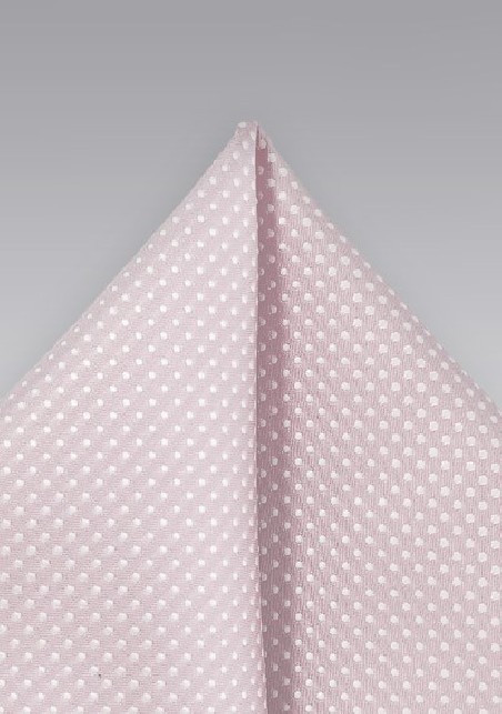 Petal Pink Pocket Square with Woven Dots