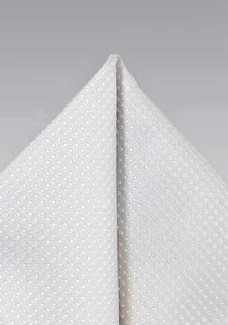 Ivory Pocket Square with Dots