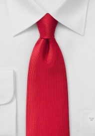 Bright Red Corduroy Striped Silk Tie
