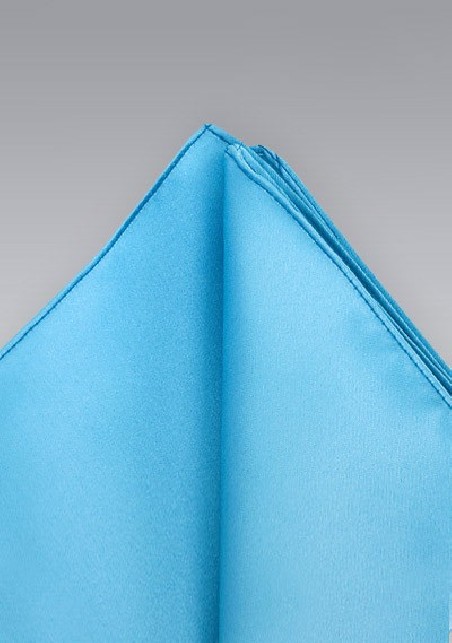 Silk Pocket Square in Malibu Blue