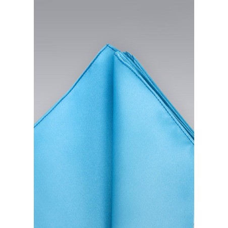 Silk Pocket Square in Malibu Blue
