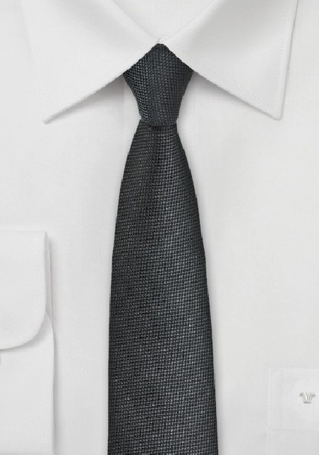 Matte Black Skinny Tie