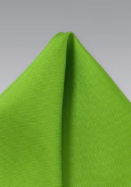 Bright Lime Green Silk Pocket Square