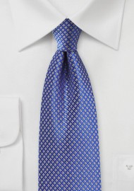 Saphire Silk Tie with Golden Micro Checks