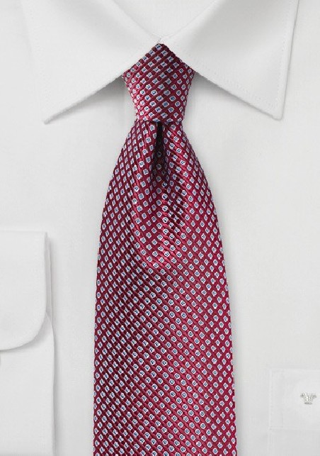 Micro Check Tie in Red and Blue