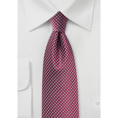 Micro Check Tie in Red and Blue