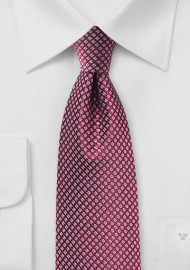 Micro Check Tie in Red and Blue