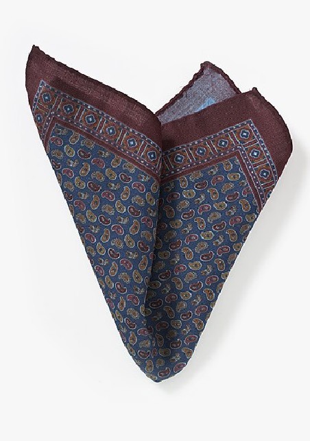 Wool Paisley Pocket Square
