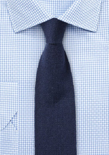 Cashmere Knit Tie in Navy