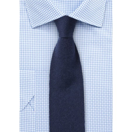 Cashmere Knit Tie in Navy