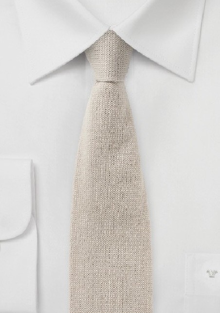 Cashmere Knit Tie in Beige