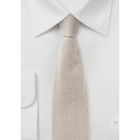 Cashmere Knit Tie in Beige