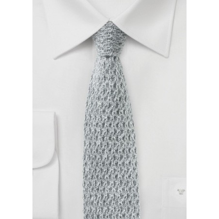 Coarse Knitted Cashmere Tie in Gray