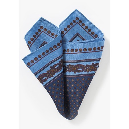 Italian Wool Pocket Square in Blue