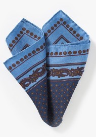 Italian Wool Pocket Square in Blue