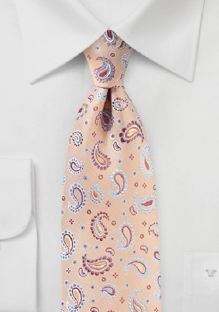 Paisley Tie in Coral Sands Color