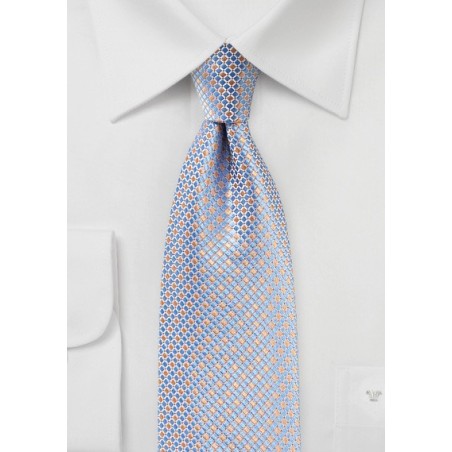 Pink and Blue Micro Check Tie