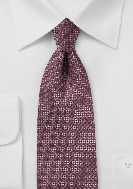 Woven Silk Tie in Port Red