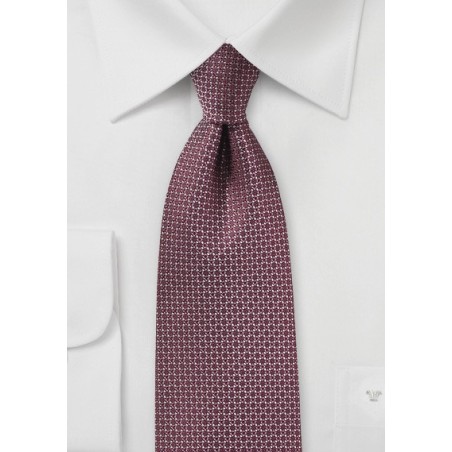 Woven Silk Tie in Port Red