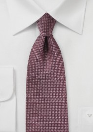 Woven Silk Tie in Port Red