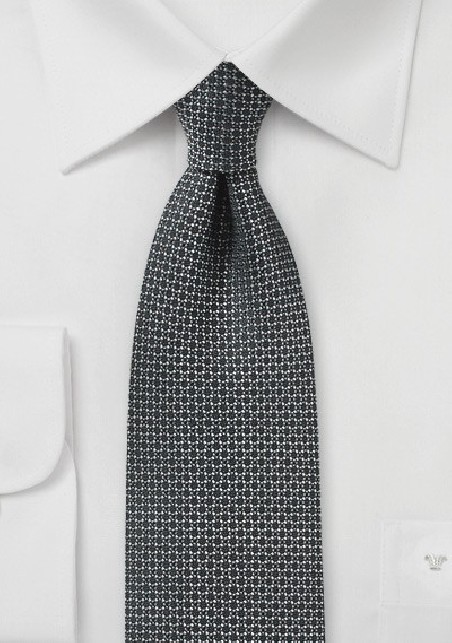 Black Woven Silk Tie