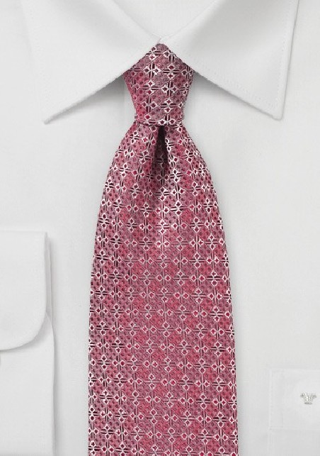Geometric Design Tie in Red