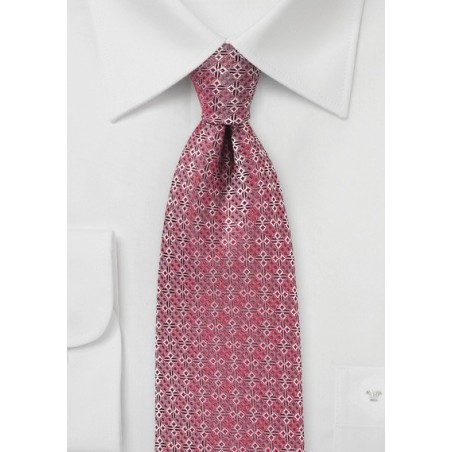 Geometric Design Tie in Red