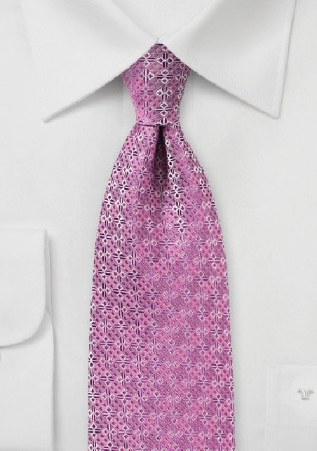 Geometric Design Tie in Pink