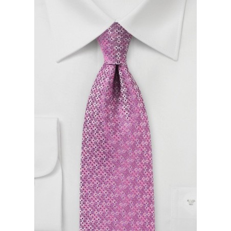 Geometric Design Tie in Pink