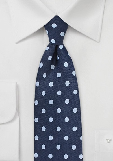 Navy and Light Blue Dot Print Tie