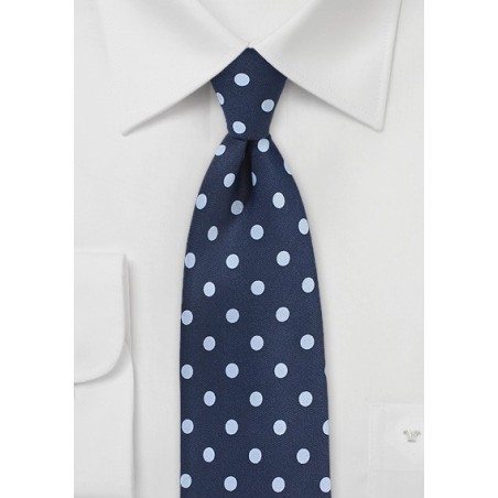 Navy and Light Blue Dot Print Tie