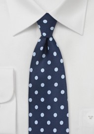 Navy and Light Blue Dot Print Tie