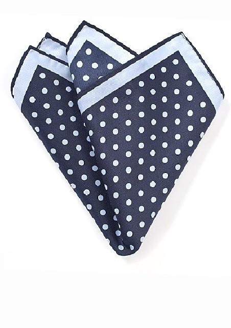 Blue Polka Dot Print Pocket Square