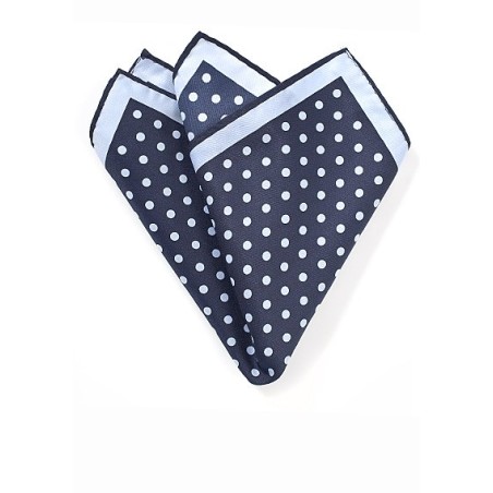 Blue Polka Dot Print Pocket Square