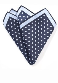 Blue Polka Dot Print Pocket Square