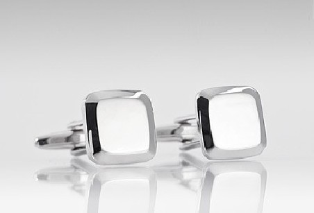 Shiny Silver Designer Cufflinks
