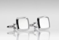Shiny Silver Designer Cufflinks