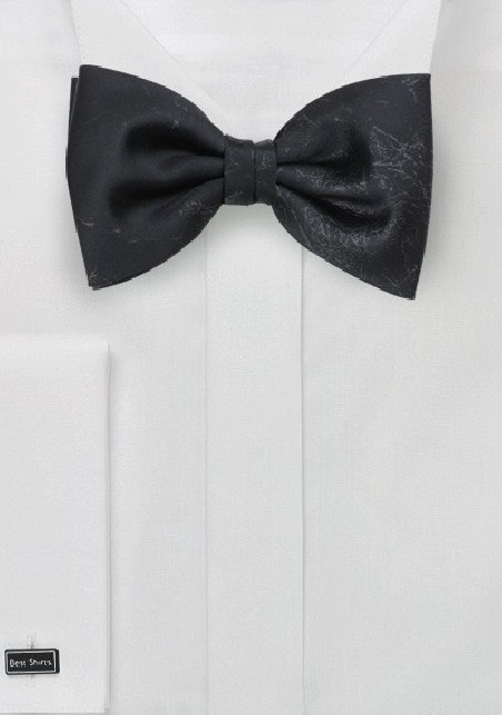 Faux Leather Bow Tie in Black