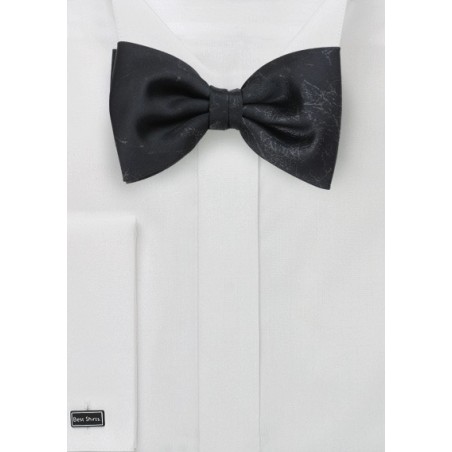 Faux Leather Bow Tie in Black