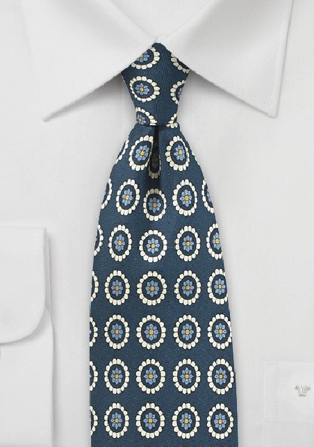 Designer Medallion Prints in Midnight Blue
