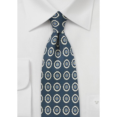 Designer Medallion Prints in Midnight Blue